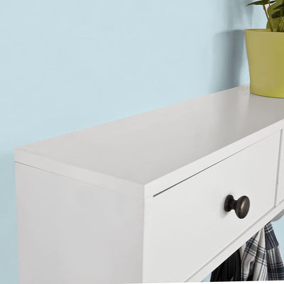 VIKUS Wall Rack with 2 Drawers and 5 Hooks Payday Deals