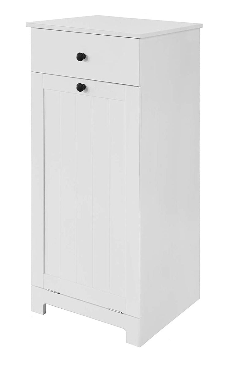 VIKUS White Bathroom Cabinet with Laundry Basket and Drawer Payday Deals