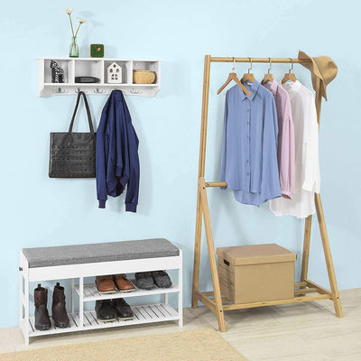 VIKUS White Wall Shelf Coat Rack Payday Deals