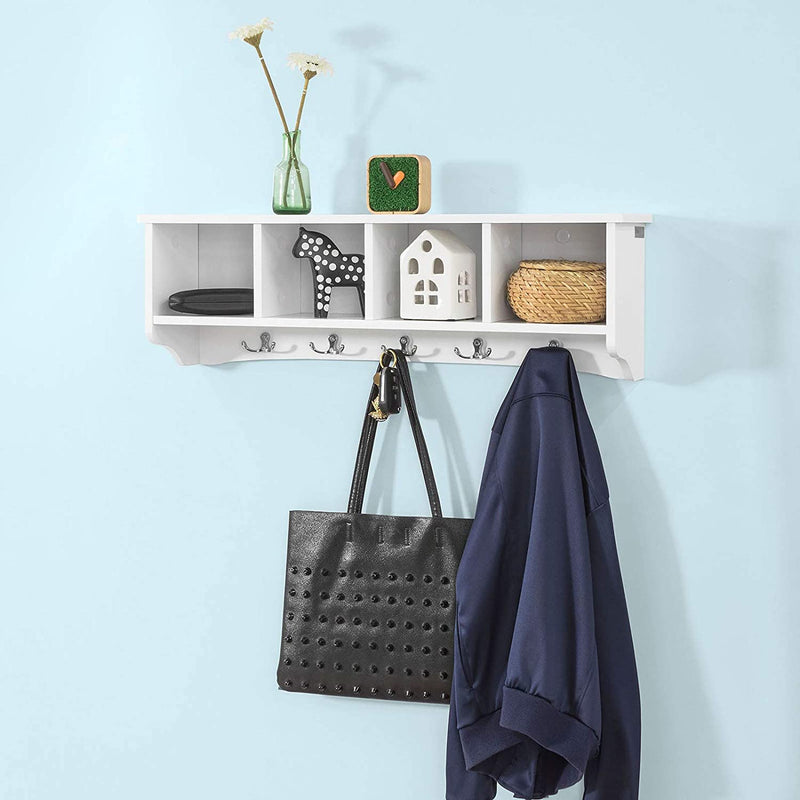 VIKUS White Wall Shelf Coat Rack Payday Deals