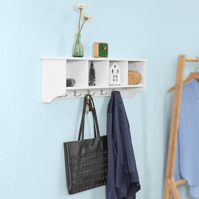 VIKUS White Wall Shelf Coat Rack Payday Deals