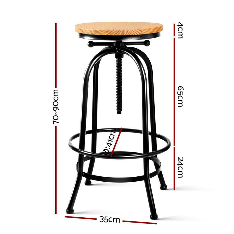 Vintage Bar Stool Retro Barstools Industrial Kitchen Counter Dining Chair Payday Deals