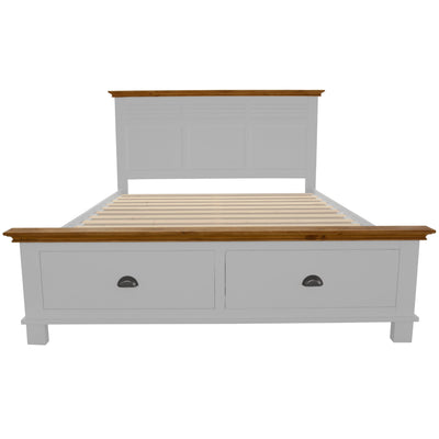 Virginia 4pc King Bed Suite Bedside Tallboy Bedroom Furniture Package - White Payday Deals