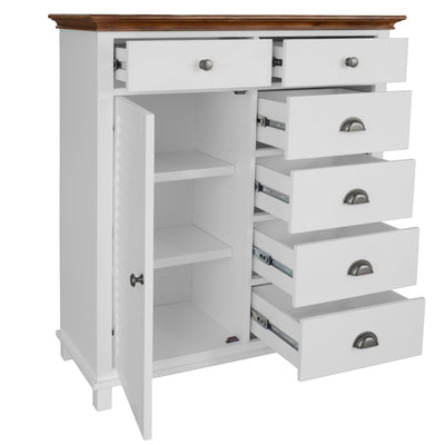 Virginia Bedside Tallboy 3pc Bedroom Set Drawers Nightstand Storage Cabinet -WHT Payday Deals