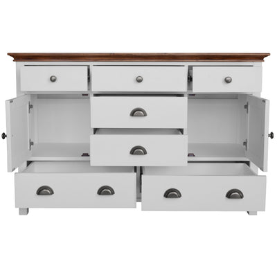 Virginia Dresser 7 Chest of Drawers Solid Wood Tallboy Cabinet - White Payday Deals