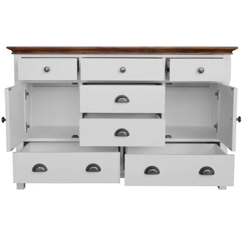 Virginia Dresser 7 Chest of Drawers Solid Wood Tallboy Cabinet - White Payday Deals