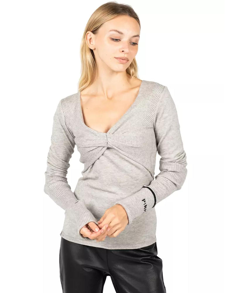 Viscose Blend V-Neck Sweater with Crossed Chest Details XS Women Payday Deals