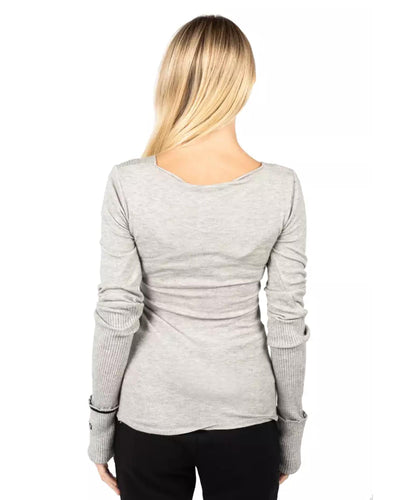 Viscose Blend V-Neck Sweater with Crossed Chest Details XS Women Payday Deals