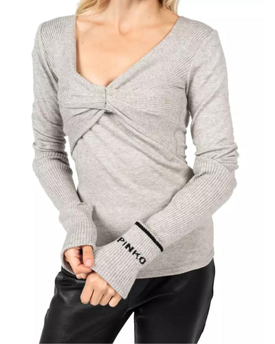 Viscose Blend V-Neck Sweater with Crossed Chest Details XS Women Payday Deals