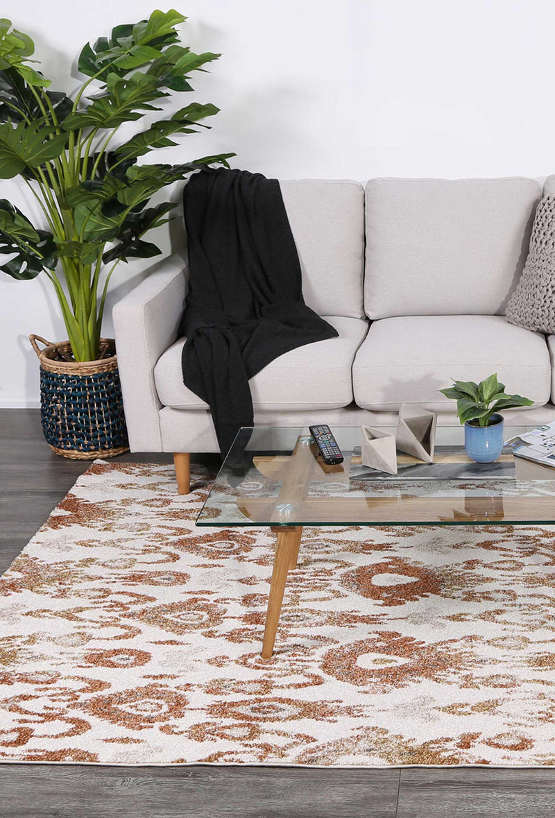 Vision Cream and Beige Geometric Ikat Rug 240x330cm Payday Deals