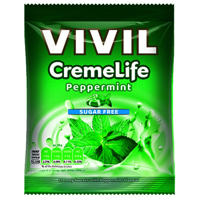 Vivil Sugar Free Creme Life Peppermint Candy Sweets 60gm Payday Deals