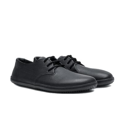 Vivobarefoot Men's RA III Obsidian Oxford Leather Shoes - Black Payday Deals