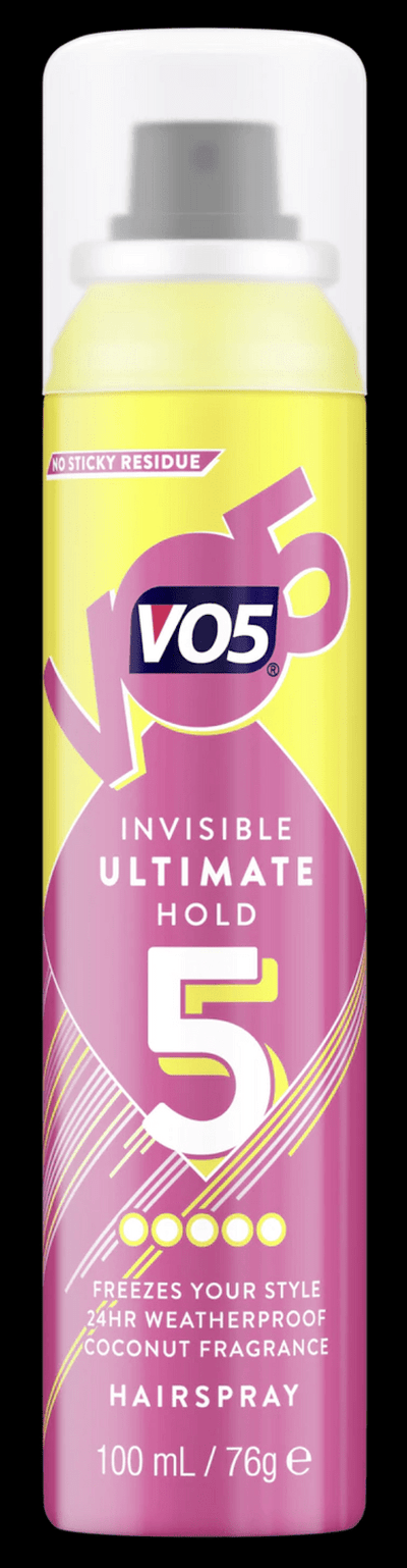 Vo5 Hairspray Invisible Ultimate Hold 24HR Weatherproof Coconut Fragrance 76g