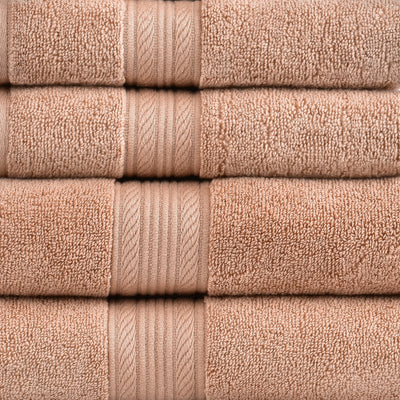 Amelia 500GSM 100% Cotton Towel Set -Zero Twist 6 Pieces -Dusty Coral - Payday Deals