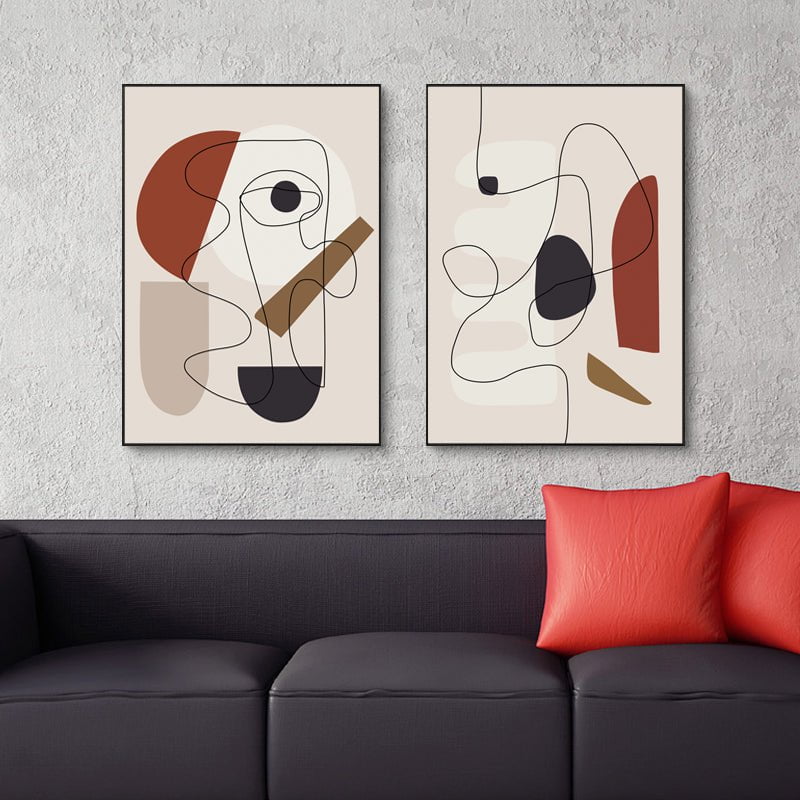 Wall Art 100cmx150cm Abstract Line Art By Picasso 3 Sets Black Frame Canvas Payday Deals