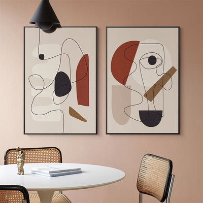 Wall Art 100cmx150cm Abstract Line Art By Picasso 3 Sets Black Frame Canvas Payday Deals