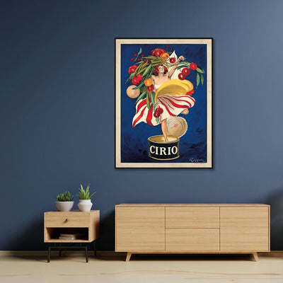 Wall Art 100cmx150cm Cirio By Leonetto Cappiello Black Frame Canvas Payday Deals