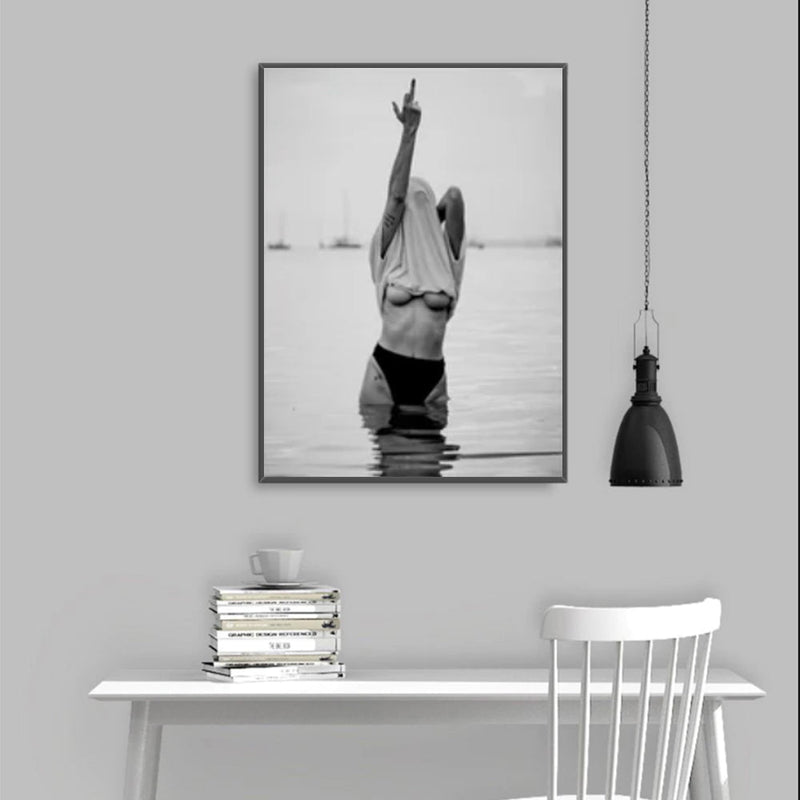 Wall Art 100cmx150cm Feminist Print Black Frame Canvas Payday Deals