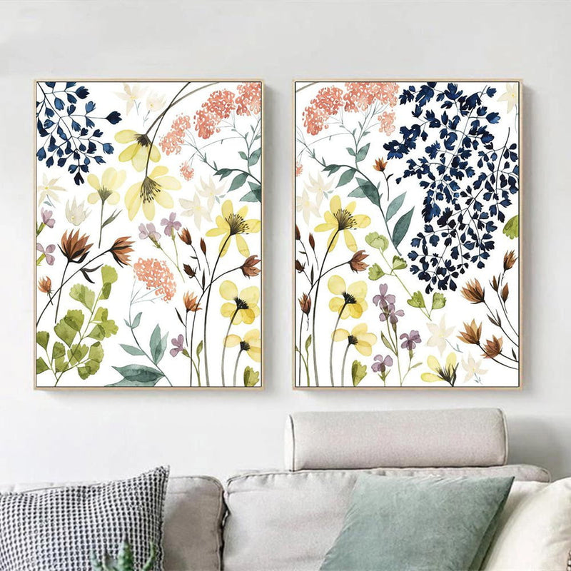 Wall Art 100cmx150cm Flower Composition 2 Sets Gold Frame Canvas Payday Deals