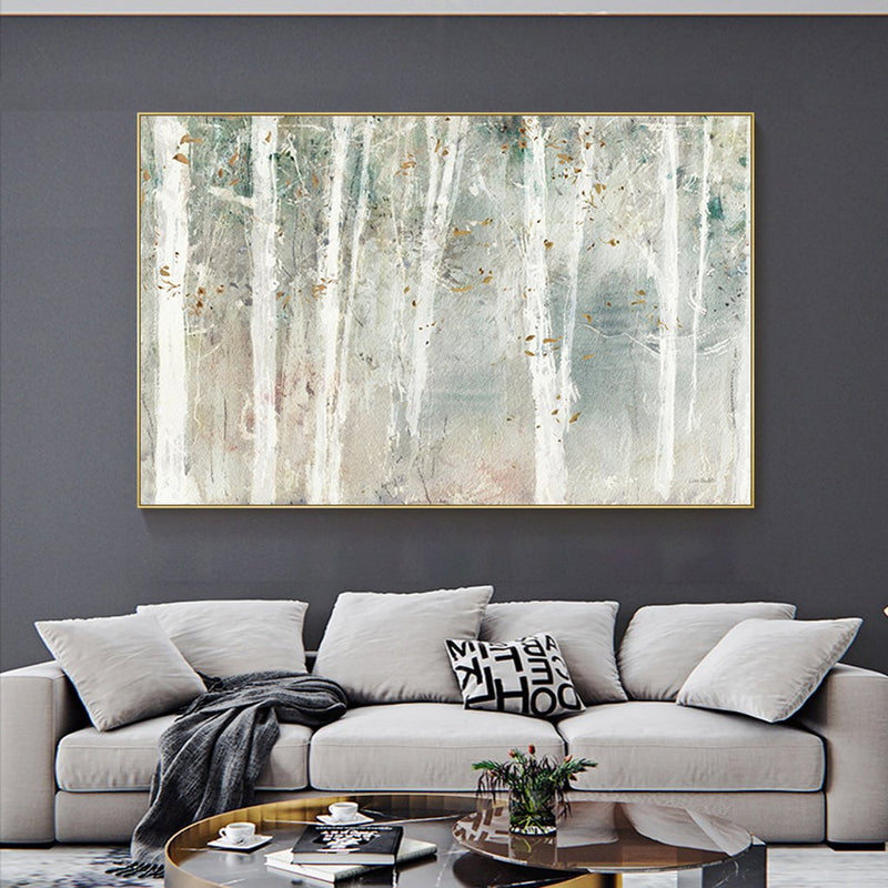 Wall Art 100cmx150cm Forest hang painting style Gold Frame Canvas Payday Deals