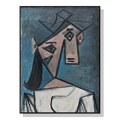 Wall Art 100cmx150cm Head Of A Woman By Pablo Picasso Black Frame Canvas Payday Deals