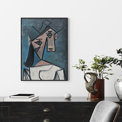 Wall Art 100cmx150cm Head Of A Woman By Pablo Picasso Black Frame Canvas Payday Deals