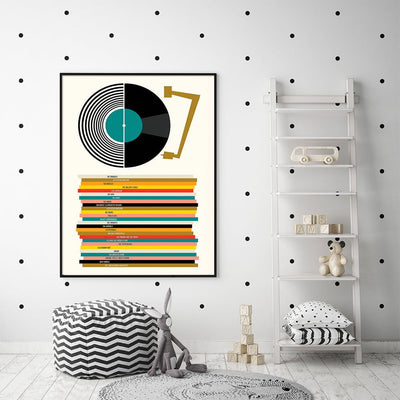 Wall Art 100cmx150cm Music Black Frame Canvas Payday Deals