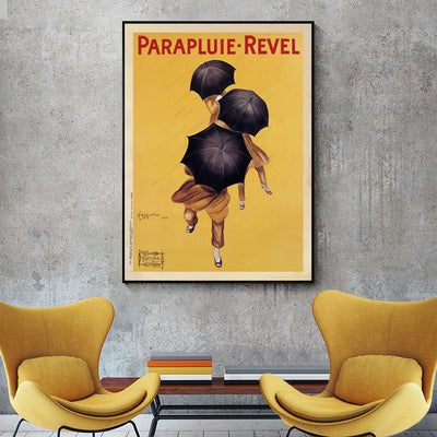 Wall Art 100cmx150cm Parapluie Revel Black Frame Canvas Payday Deals