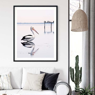 Wall Art 100cmx150cm Pelican Black Frame Canvas Payday Deals