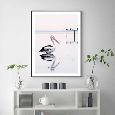 Wall Art 100cmx150cm Pelican Black Frame Canvas Payday Deals