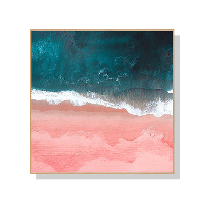 Wall Art 40cmx40cm Pink Sea Wood Frame Canvas Payday Deals