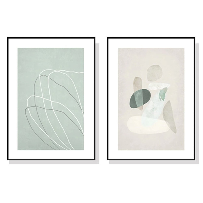 Wall Art 40cmx60cm Abstract body and lines 2 Sets Black Frame Canvas Payday Deals