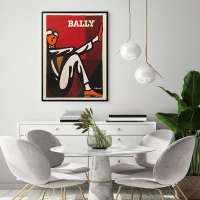 Wall Art 40cmx60cm Bally Man by Villemot Black Frame Canvas Payday Deals