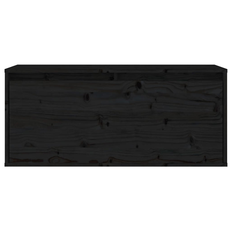 Wall Cabinet Black 80x30x35 cm Solid Wood Pine Payday Deals