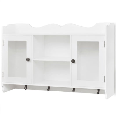 Wall Cabinet Display Shelf Book/DVD/Glass Storage White MDF Payday Deals