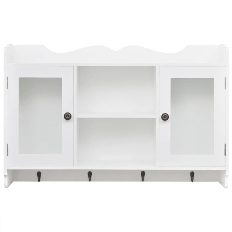 Wall Cabinet Display Shelf Book/DVD/Glass Storage White MDF Payday Deals