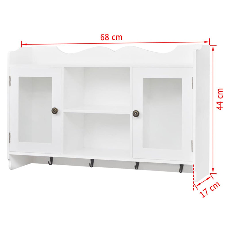 Wall Cabinet Display Shelf Book/DVD/Glass Storage White MDF Payday Deals