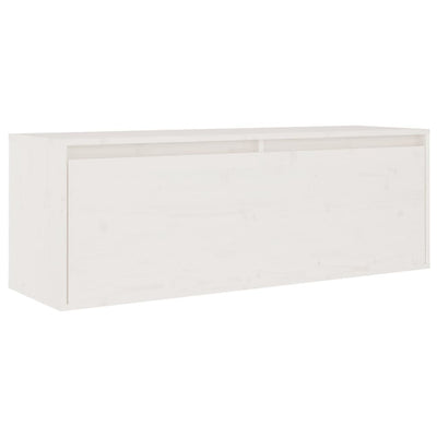 Wall Cabinet White 100x30x35 cm Solid Wood Pine Payday Deals