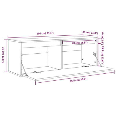 Wall Cabinet White 100x30x35 cm Solid Wood Pine Payday Deals