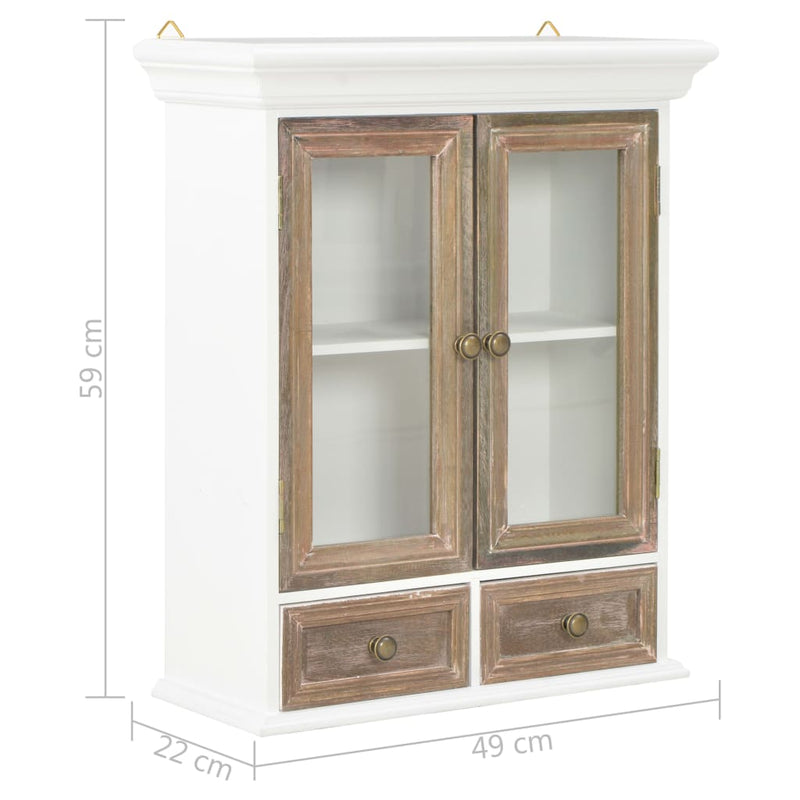 Wall Cabinet White 49x22x59 cm Solid Wood Payday Deals