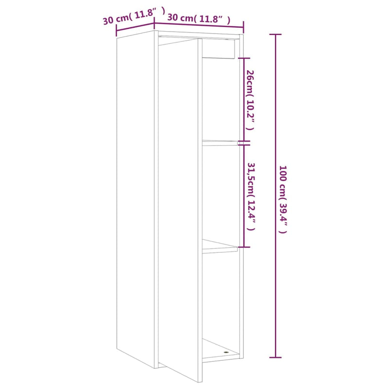 Wall Cabinets 2 pcs 30x30x100 cm Solid Wood Pine Payday Deals