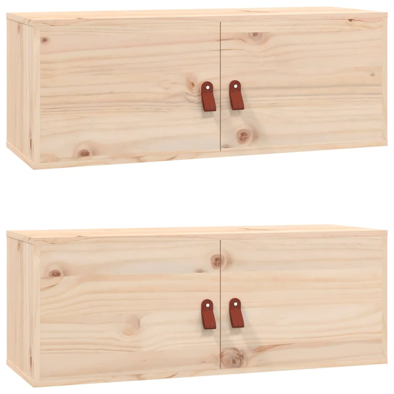 Wall Cabinets 2 pcs 80x30x30 cm Solid Wood Pine Payday Deals