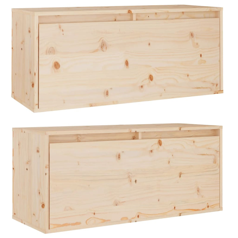 Wall Cabinets 2 pcs 80x30x35 cm Solid Wood Pine Payday Deals