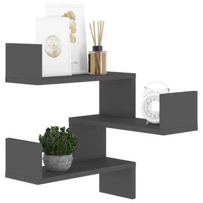 Wall Corner Shelf Grey 40x40x50 cm Chipboard Payday Deals