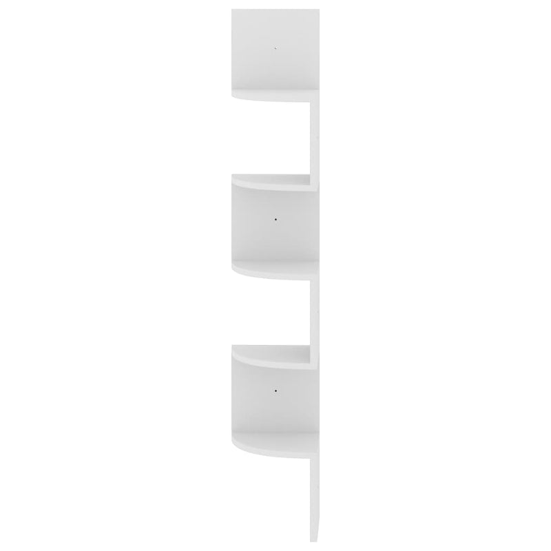 Wall Corner Shelf White 19x19x123 cm Engineered Wood Payday Deals