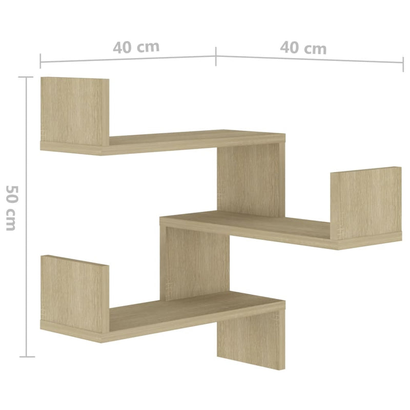 Wall Corner Shelves 2 pcs Sonoma Oak 40x40x50 cm Chipboard Payday Deals