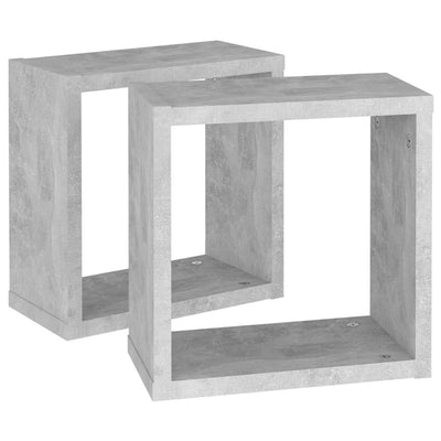 Wall Cube Shelves 2 pcs Concrete Grey 30x15x30 cm Payday Deals