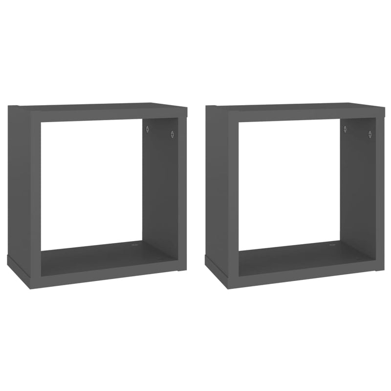 Wall Cube Shelves 2 pcs Grey 30x15x30 cm Payday Deals