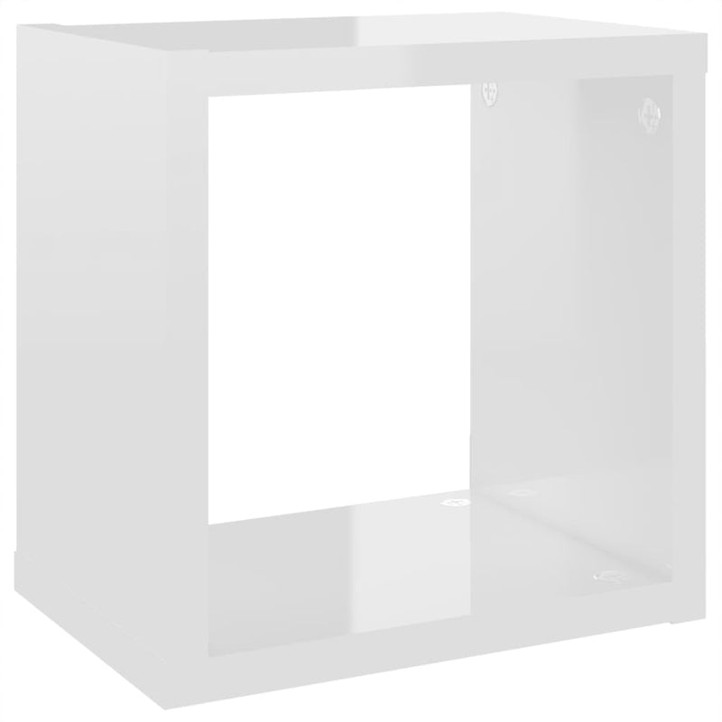 Wall Cube Shelves 4 pcs High Gloss White 22x15x22 cm Payday Deals