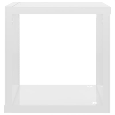 Wall Cube Shelves 4 pcs High Gloss White 22x15x22 cm Payday Deals